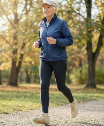 Person demonstrating improved balance and natural walking movement in barefoot shoes